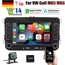 Für VW Golf 5 6 Plus Touran Caddy Jetta Autoradio Android 14 Apple Carplay NAVI 