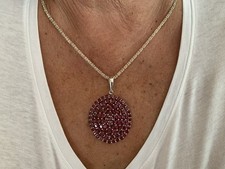 Echtschmuck - Rubine - Rubinanhänger mit Kette 925 Silber - Neu - Sonderpreis