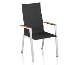 Kettler SENSE Stapelsessel Garten / Terrasse , Edelstahl - Teak