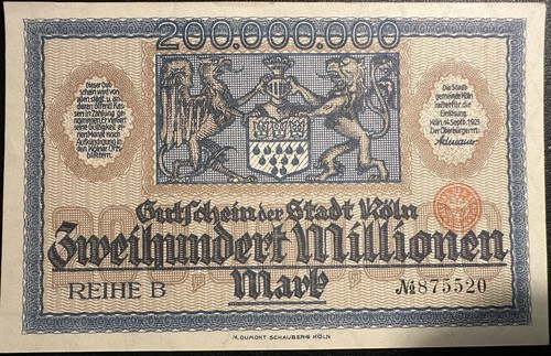 Notgeld köln 200 millionen - köln,