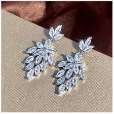 AAA+ CZ Premium Zirkonia Ohrringe Kristalle Luxus Abendmode Hochzeit Party 