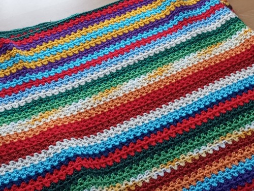 Strickdecke bunt regenbogen - strickdecke,