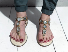 Buffalo rosegold Zehentrenner