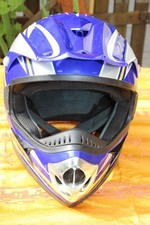MOTO-CROSS HELM MX FORCE GR.XXL (61-62), BLAU-SILBER-GELB DEKOR, E-NORM, SUPER!