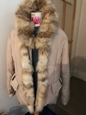 Steppjacke mit echtem - mit, fell