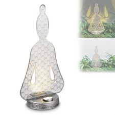 BMF-VERSAND SOLARLEUCHTE BUDDHA GARTEN GARTENLEUCHTE SOLARLAMPE SILBER 80422184