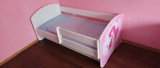 Kinderbett 140x70 Mädchen, weiß/pink (Lattenrost, Matratze, Unterbettkasten)