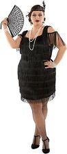 Schwarzes 20er Jahre Flapper Kostüm Übergröße Damen Karneval Faschingskostüm