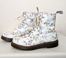 DR. MARTENS BOOTS GR 40 WILD FLOWERS WEISS 8-LOCH 11821 STIEFEL DOC SCHUHE D2411