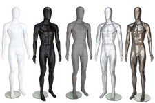 Männliche Schaufensterpuppe Eierkopf kopflos Dummy Kunststoff Displayform Einzelhandel Ganzkörper