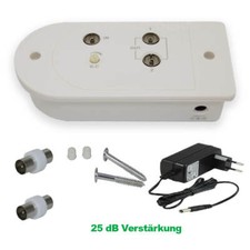TV Verstärker 25dB 2-fach Antennenverstärker DVB-C DVB-T2 UKW HDTV Digital König