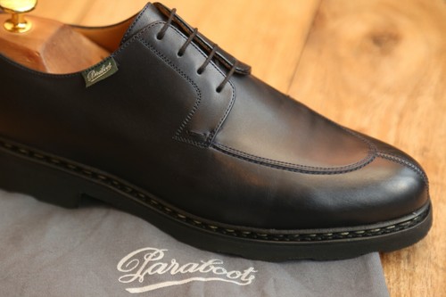 Paraboot navy blau leder derby - blau,
