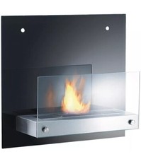 Carlo Milano Bio-Ethanol Deko-Wandkamin mit Rückwand aus Spiegelglas