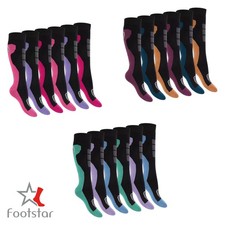 Footstar Damen Winter Kniestrümpfe (6 Paar) Vollfrottee mit Thermo-Effekt