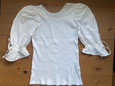 Tolle bequeme Damen ?Trachtenbluse ?Trachtenmode Shirt Bluse Wiesn,Gr. 38,weiß