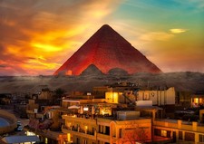 Wandbild beleuchtete pyramide - beleuchtete,