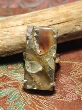 Ungewöhnlicher Ring 925 Sterling Silber Fluorit Handarbeit