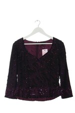 FRANK USHER Langarm-Bluse Damen Bluse Gr. DE 40 lila Elegant