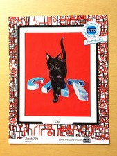 AIDA STICKBILD CAT  Vorlage u. Restgarn  schwarze Katze, Kreuzstich 29 x 30 cm