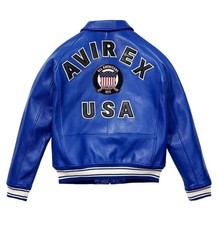Herren Avirex Blau Echt Bomber