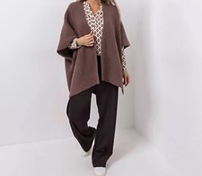 EVA LUTZ Strick-Cape offene Front Effektgarn weite Form. Einheitsgröße  pp