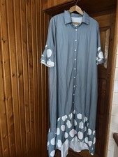 Damen Hemdblusenkleid Maxi