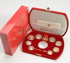 VATIKAN KMS 2004 PP + Medaille 925er Ag, 45 g Weihnachten v. Giotto Etui + Zert.