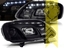 LED Tagfahrlicht Optik Scheinwerfer für VW Touran Caddy 3 schwarz