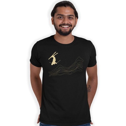 Skiing line art shirt - art, t-shirt