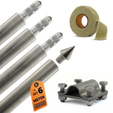 Tiefenerder SET - Ø20mm 1.5 m V4A Edelstahl Erder Erdung Staberder Längenauswahl