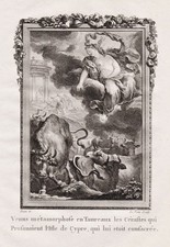 Venus Cerastes Mythologie mythology Ovid gravure Kupferstich engraving 1780