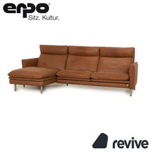 Erpo Porto Leder Ecksofa Braun Manuelle Funktion Sofa Couch Recamiere Links