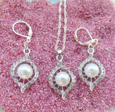 925 Silber Schmuck Set Glitzer