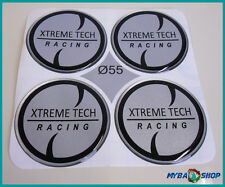 4x Silikon Aufkleber ∅= 55mm für Nabenkappen Embleme | Silber | Xtreme Tech