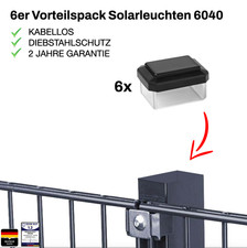 6er Packung 6040 Solar Zaunleuchte LED Zaun Beleuchtung Doppelstabmattenzaun
