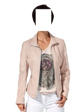 Gipsy Leder Jacke rose aus weichem Lammnappa XXL Gr. 44   0518746509