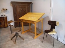 Bauhaus Schreibtisch  Zeichentisch Arbeitstisch Werkbank alt antik Buche