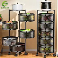 Mobile Multifunktionsregal Aufbewahrungswagen Bodenlagerregal Rollwagen Rund