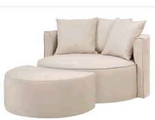 XXL Sessel Isalie mit Hocker