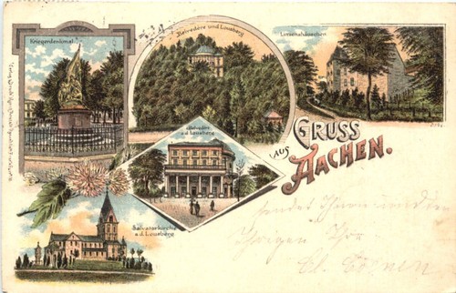 Gruss aus aachen litho - gruss,
