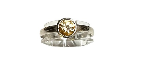 925 silberring citrin - 925/-, silberring,