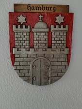 Hamburg wappen handgeschnitzt - hamburg,