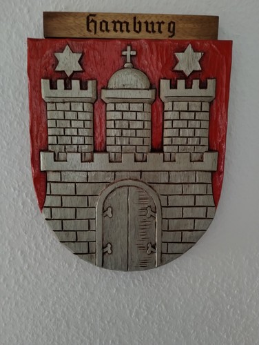 Hamburg wappen handgeschnitzt - hamburg,