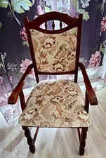 Esszimmerstuhl gepolstert Vintage Holzstuhl geschnitzt