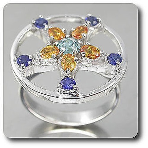 Saphir und zirkon ring 925 - saphir,