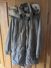IQ Berlin Parka Damen Gr. 40 L Grün Pelz *Frisch Gereinigt*