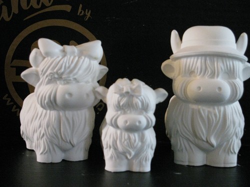 Gipsfigur kuhfamilie - gipsfigur,