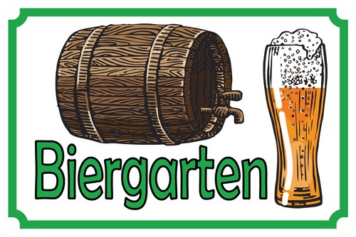 Blechschild 20x30 biergarten - blechschild,