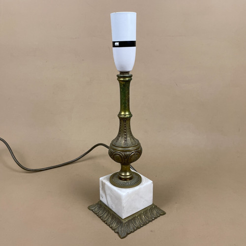 Marmor tischlampe messing - tischlampe,