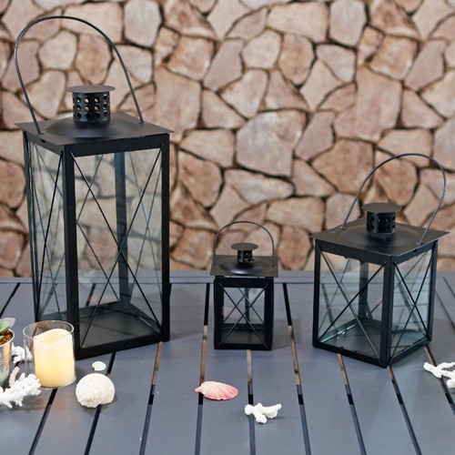 3er set gartenlaternen - set,